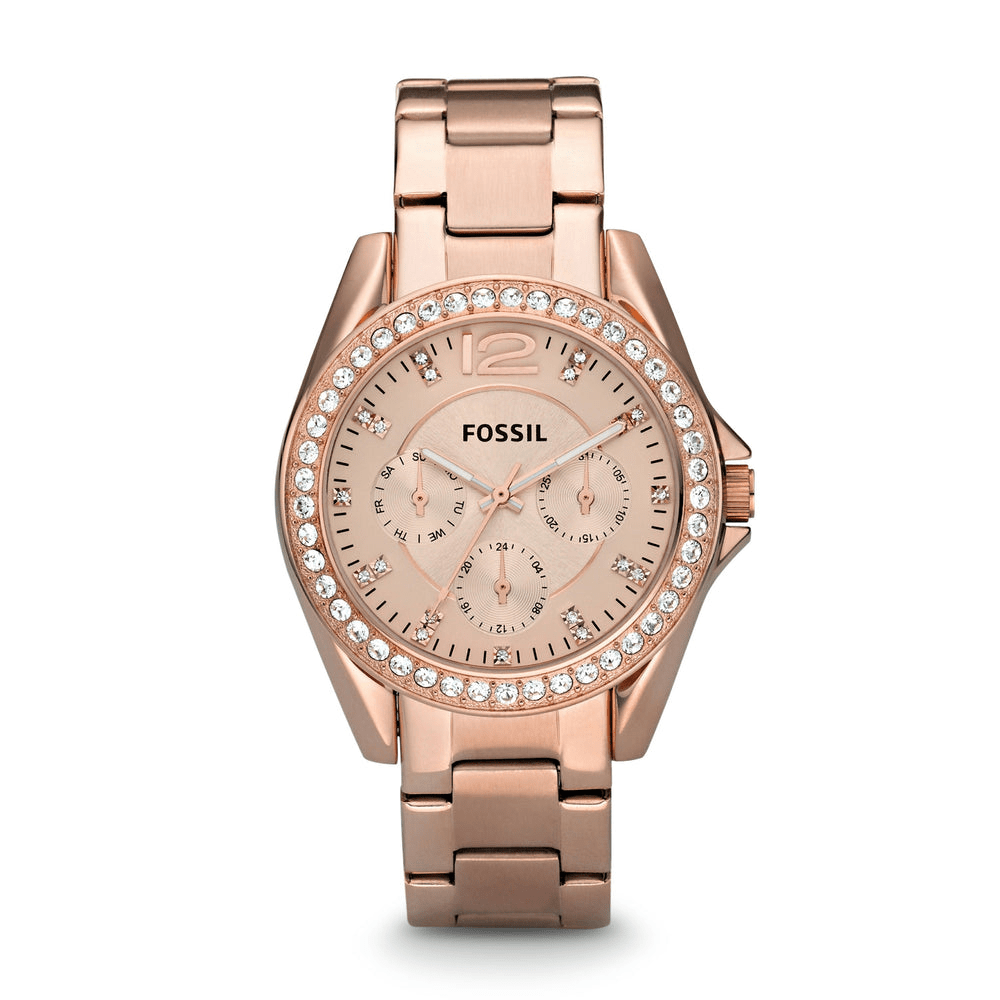 Fossil Rose Gold Stone Set Multi Dial Watch ES2811 Watches Fossil 
