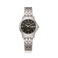 Citizen Ladies Silver and Black Watch EQ0601-54F Watches Citizen 