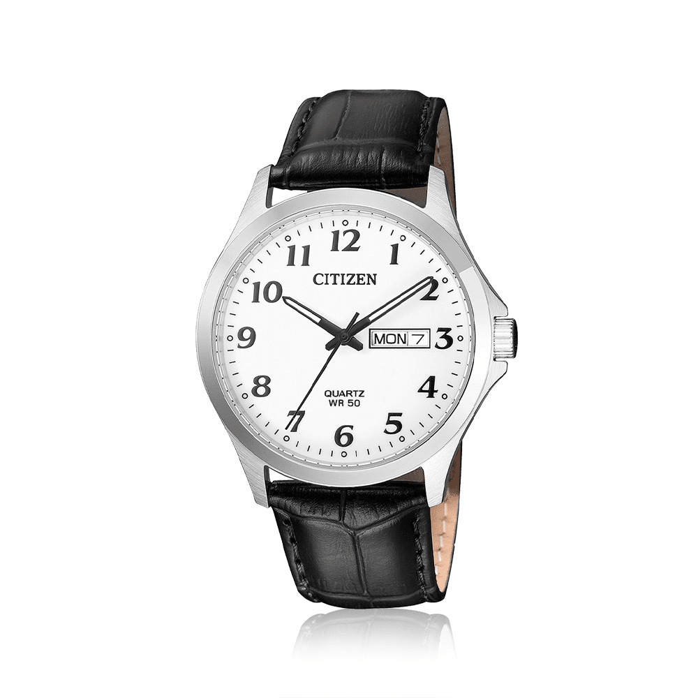 Citizen Men's Stainless Steel Black Leather Watch Model BF5000-01A Watches Citizen 