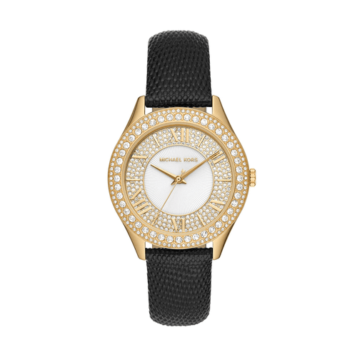 Michael Kors Harlowe MK2988 Black and Gold Women's Watch Bevilles Jewellers 
