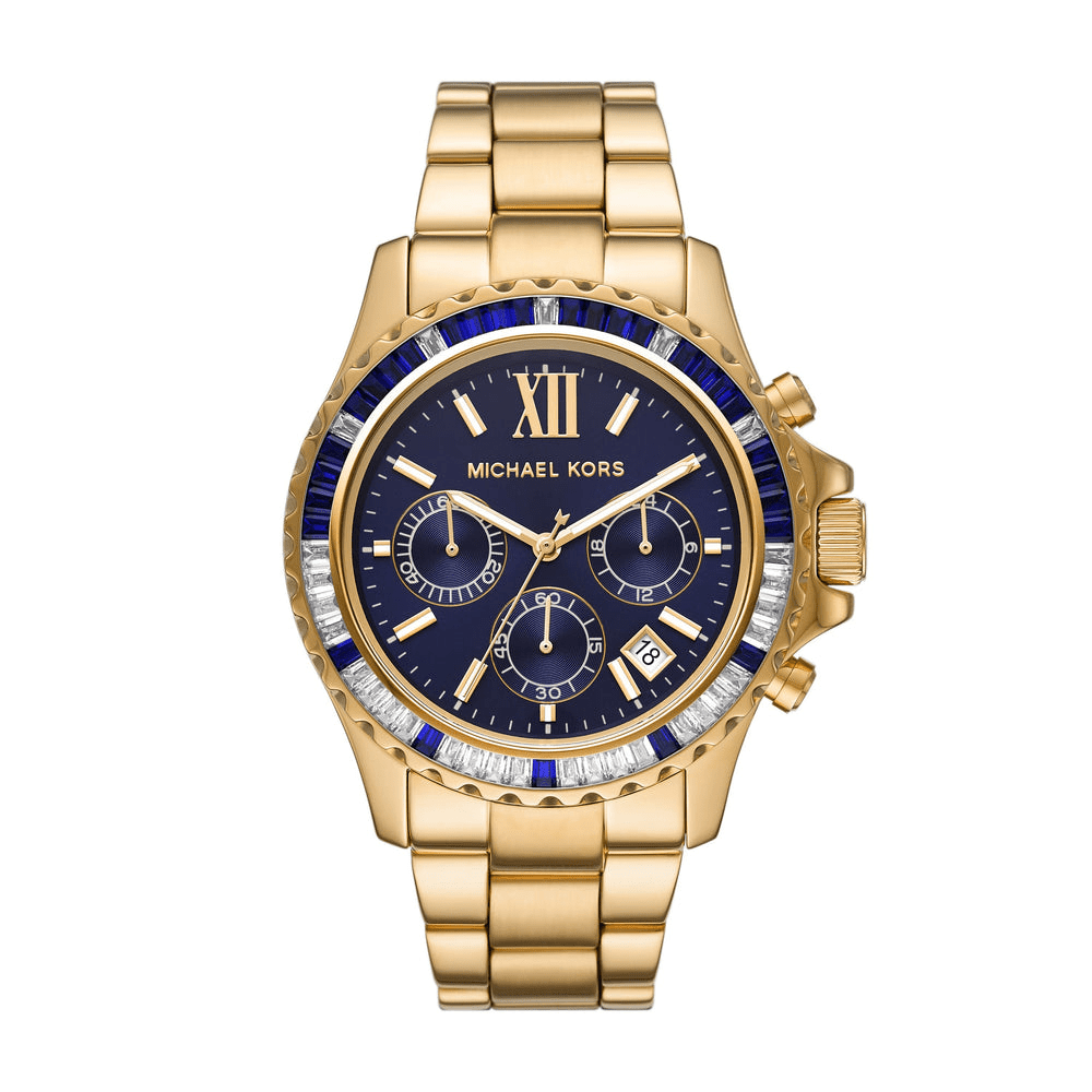 Michael Kors Everest Blue and Gold Women's Watch MK6971 Bevilles Jewellers 