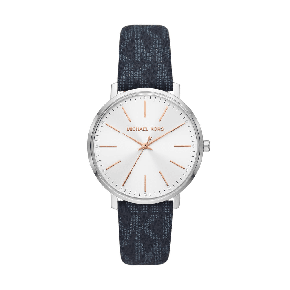 Michael Kors Pyper Silver and Blue Women's Watch MK7244 Bevilles Jewellers 