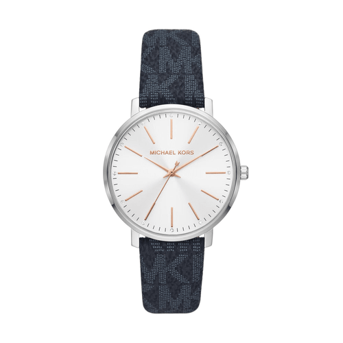 Michael Kors Pyper Silver and Blue Women's Watch MK7244 Bevilles Jewellers 
