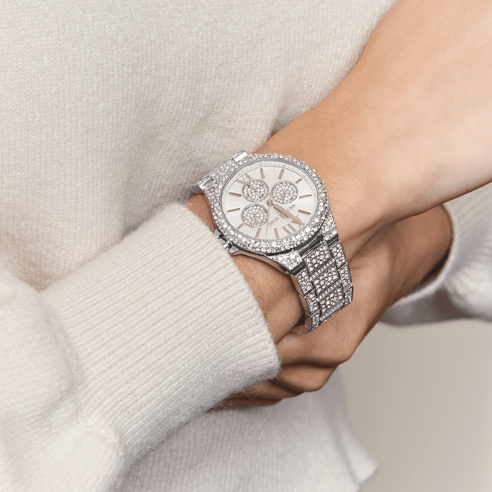 Michael Kors Camille Silver Glitz Women's Watch MK6957 Bevilles Jewellers 