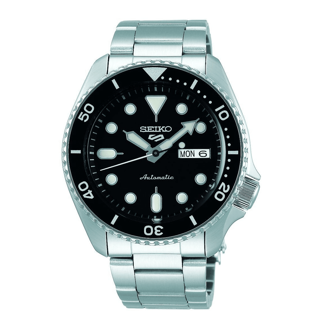Seiko 5 Sports Men's Black and Silver Watch SRPD55K Watches Seiko 