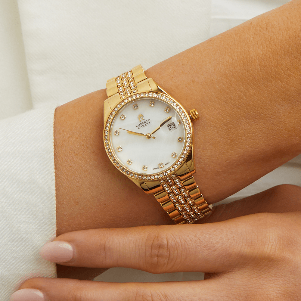 Roberto Carati Diana Crystal Gold Face Ladies Watch M1023 BE-V2 Watches Roberto Carati 