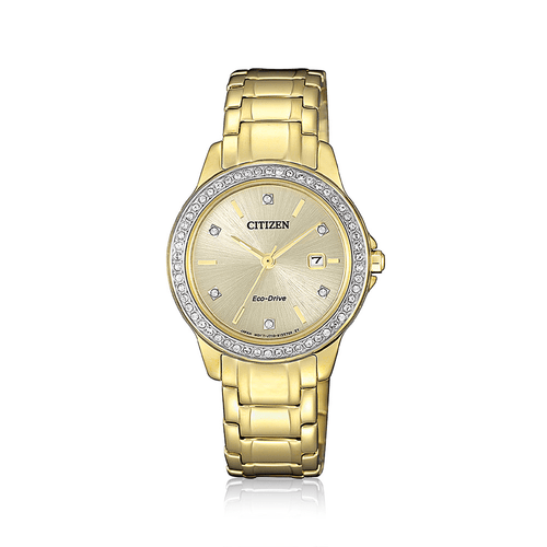 Citizen Eco Drive Swarovski Crystal Gold Watch FE1172-55P Watches Citizen 