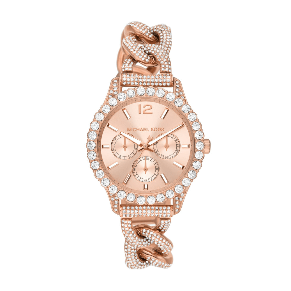 Michael Kors Layton Lux Rose Gold Women's Watch MK4654 Bevilles Jewellers 