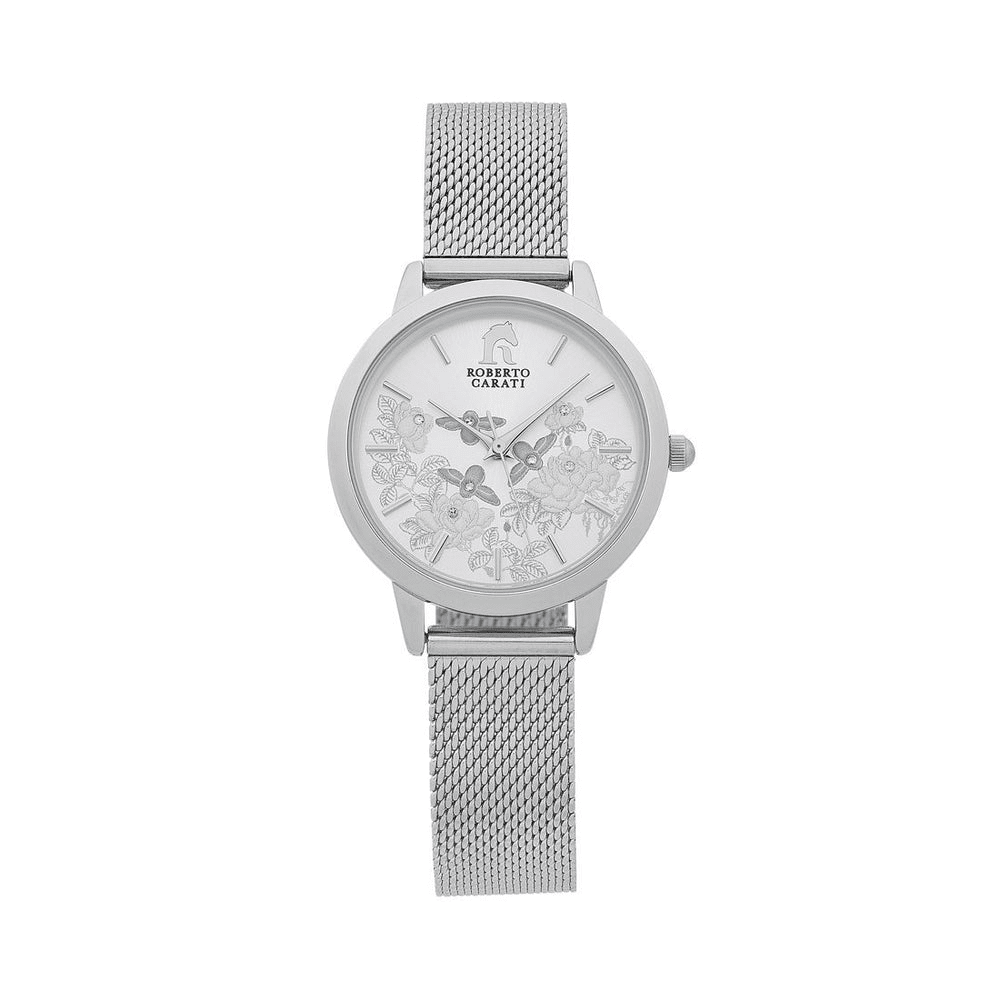 Roberto Carati Floral Silver Watch Watches Roberto Carati 