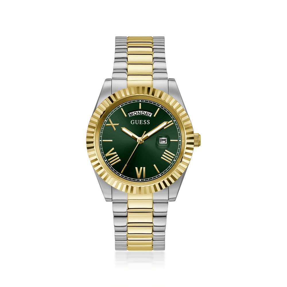 Guess Connoisseur Two Tone and Green Men's Watch GW0265G8 Watches Guess 