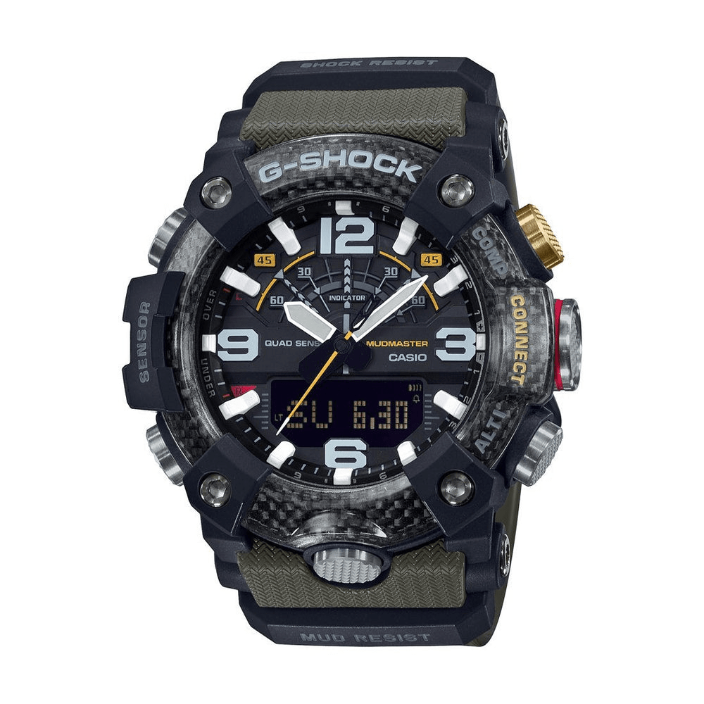 Casio G-Shock Master of G Mudmaster Digital Analogue Black/Green Watch GG-B100-1A3 Watches Casio 