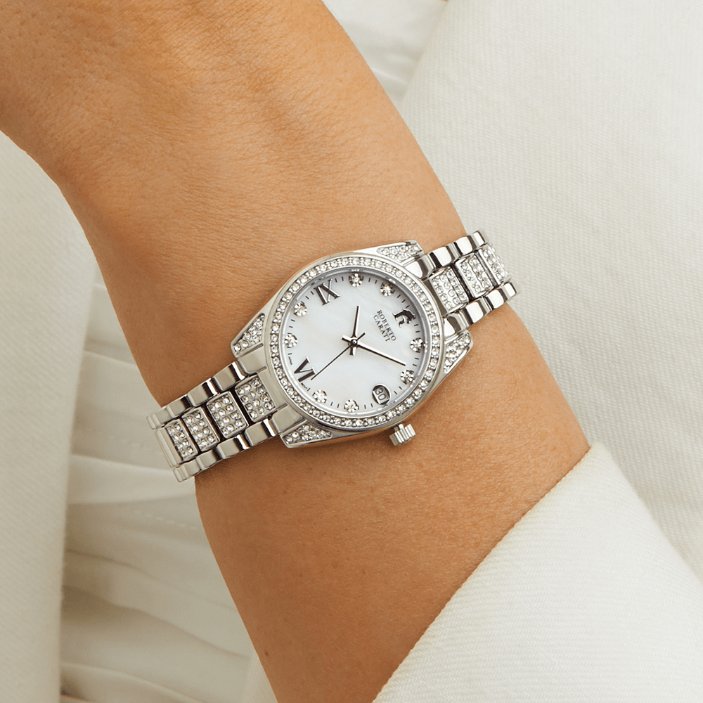 Roberto Carati Luna Silver Crystal Watch M9025+BE3-V1 Watches Roberto Carati 