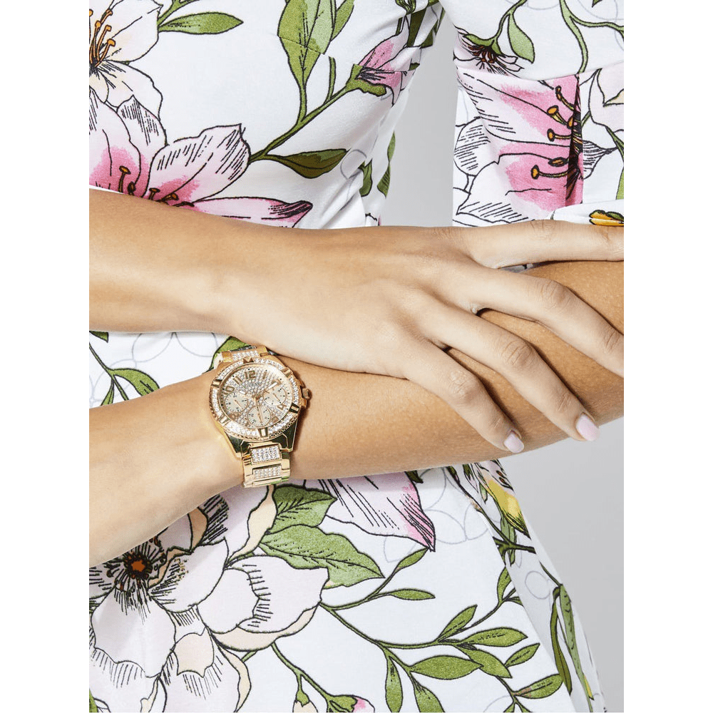 Guess Lady Frontier Crystal Gold Watch W1156L2 Watches Guess 