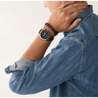 Fossil Townsman Silver and Brown Watch Gift Set FS5967SET Watches Fossil 