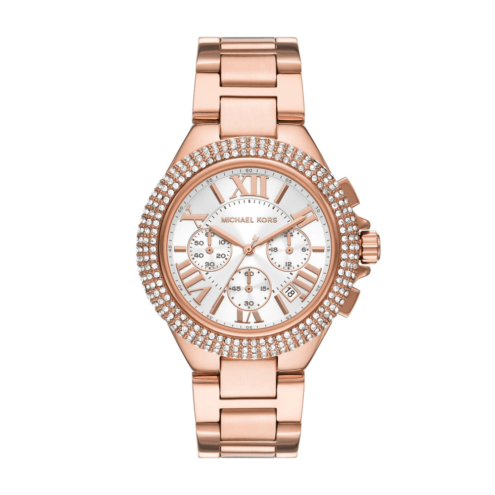Michael Kors Camille Rose Gold and Stone Women's Watch MK6995 Bevilles Jewellers 