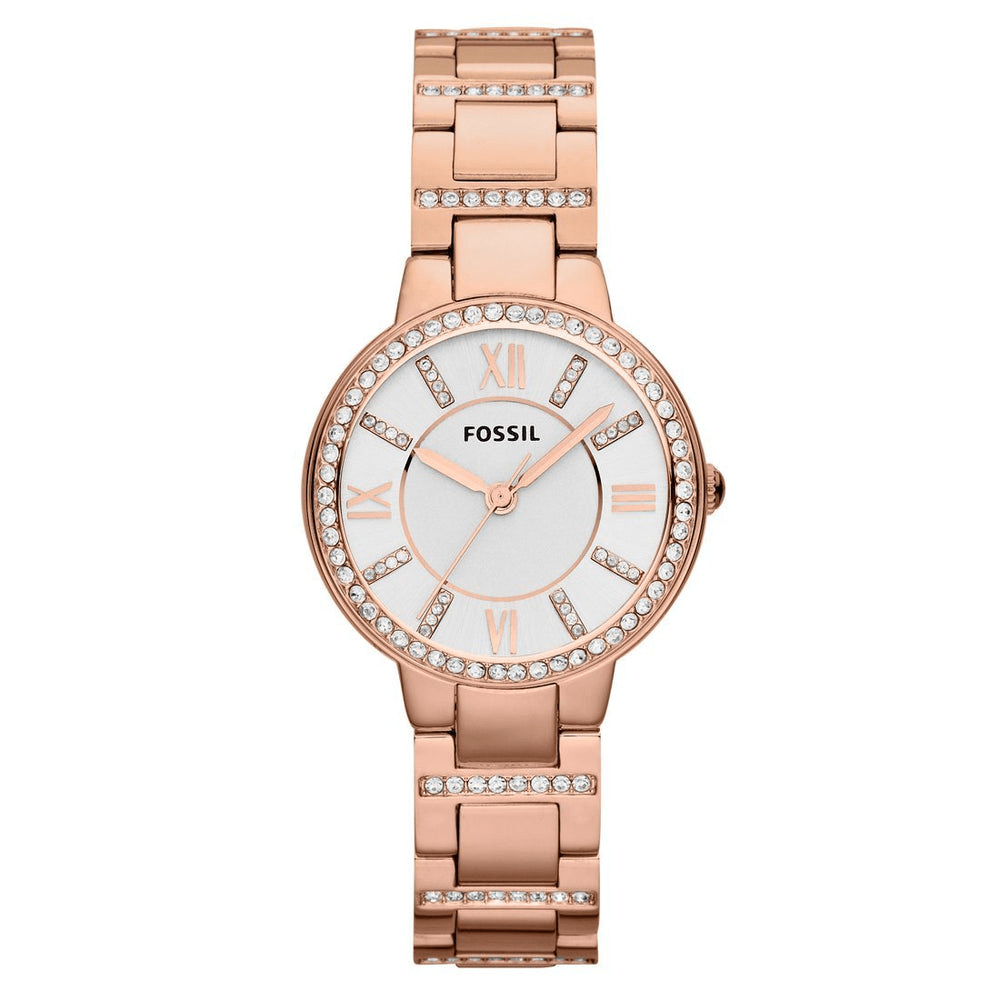 Fossil Virginia Rose Gold Tone Stone Set Watch Watches Fossil 