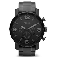Fossil Chronograph Nate Black Watch JR140 Watches Fossil 