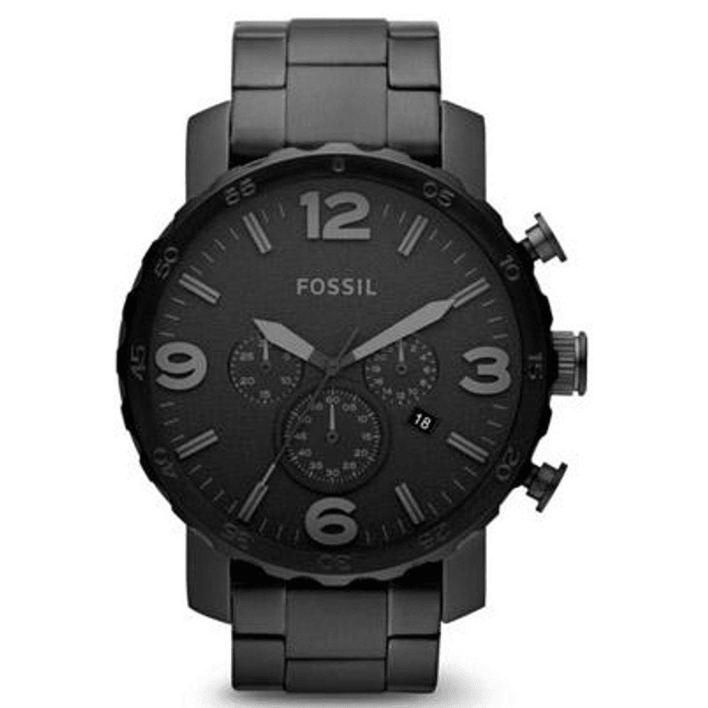 Fossil Chronograph Nate Black Watch JR140 Watches Fossil 