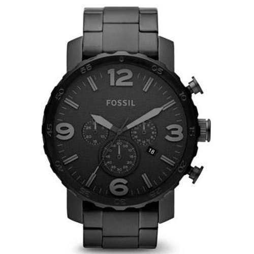 Fossil Chronograph Nate Black Watch JR140 Watches Fossil 
