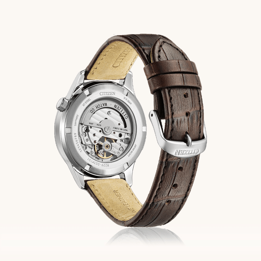 Citizen Dress Silver and Brown Watch NH9130-17A Watches Citizen 