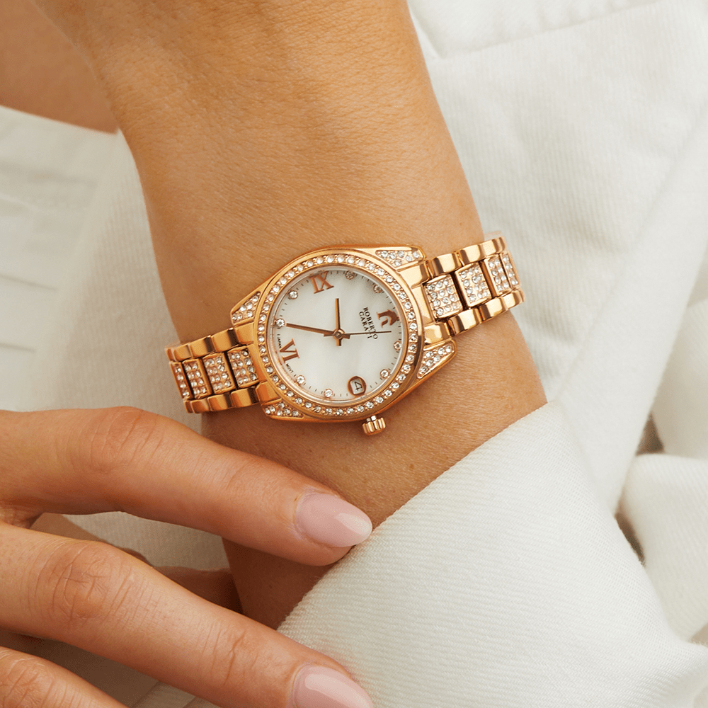 Roberto Carati Luna Rose Gold Tone and Mother of Pearl Watch Watches Roberto Carati 