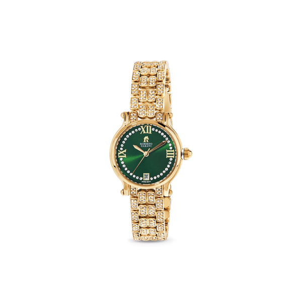 Roberto Carati Tina Green Face Gold Tone Watch M9148-V4 Watches Roberto Carati 