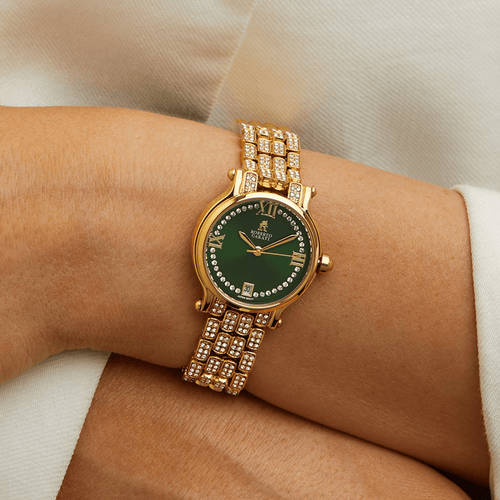 Roberto Carati Tina Green Face Gold Tone Watch M9148-V4 Watches Roberto Carati 