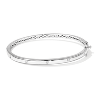 59mm Hammerset Cubic Zirconia Bangle in Sterling Silver Bangles Bevilles 