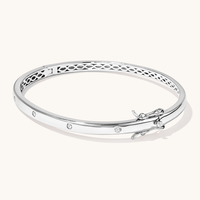 59mm Hammerset Cubic Zirconia Bangle in Sterling Silver Bangles Bevilles 