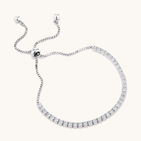 19cm 2mm Width Cubic Zirconia Tennis Bolo Bracelet in Sterling Silver Bracelets Bevilles 