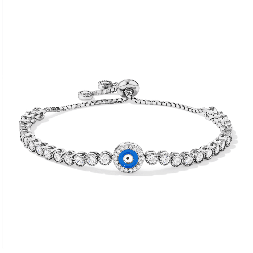 25cm Enamel Evil Eye Tennis Bracelet Bracelet in Sterling Silver Bracelets Bevilles 