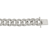 Sterling Silver Cubic Zirconia Pave Set Curb Link Bracelet Bracelets Bevilles 