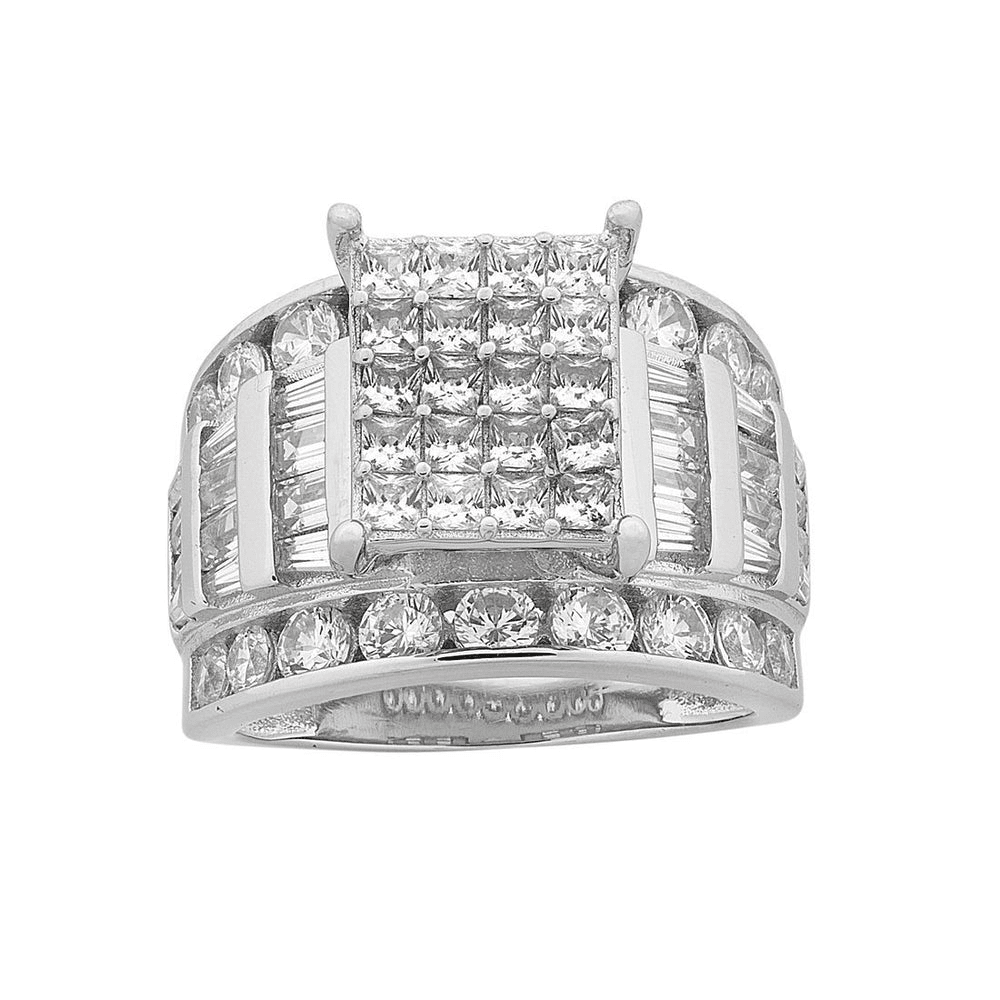 Sterling Silver Cubic Zirconia Claw Ring Rings Bevilles 