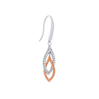 Drop Hook Earrings with Cubic Zirconia in Sterling Silver Earrings Bevilles 