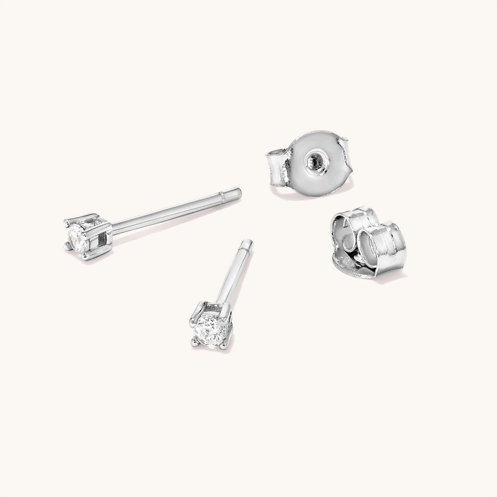 2mm Cubic Zirconia Stud Earrings in Sterling Silver Earrings Bevilles 