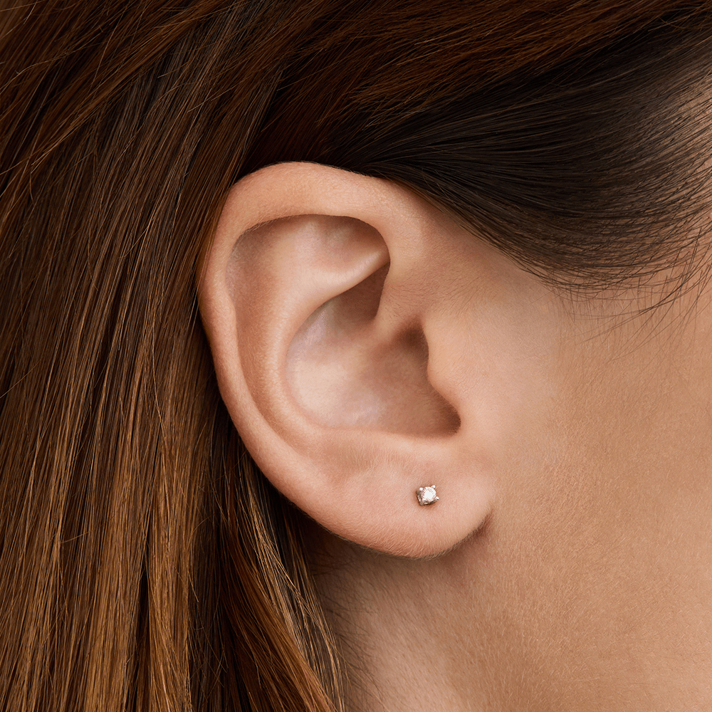 2mm Cubic Zirconia Stud Earrings in Sterling Silver Earrings Bevilles 