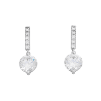 Sterling Silver Cubic Zirconia Drop Earrings Earrings Bevilles 