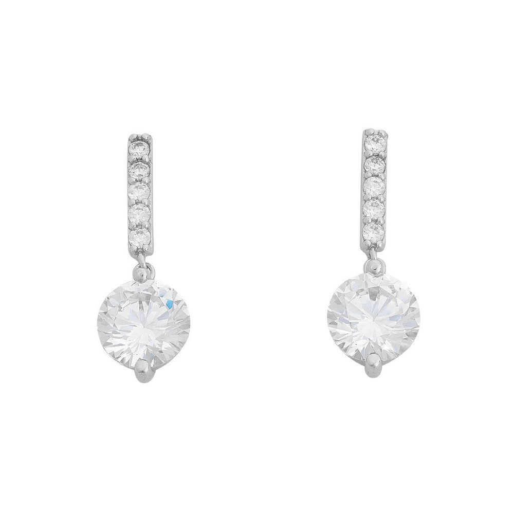 Sterling Silver Cubic Zirconia Drop Earrings Earrings Bevilles 