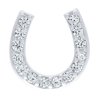 Horseshoe Stud Earrings with Cubic Zirconia in Sterling Silver Earrings Bevilles 