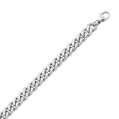 56cm 10.5mm Width Curb Chain Necklace in Stainless Steel Necklaces Bevilles 