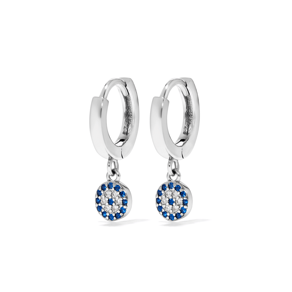Evil Eye Sterling Silver Drop Earrings Earrings Bevilles 