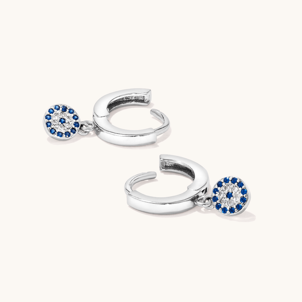 Evil Eye Sterling Silver Drop Earrings Earrings Bevilles 