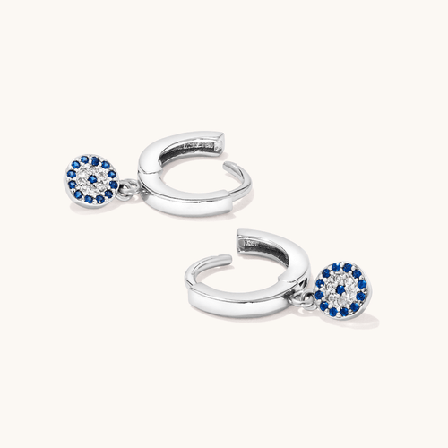 Evil Eye Sterling Silver Drop Earrings Earrings Bevilles 