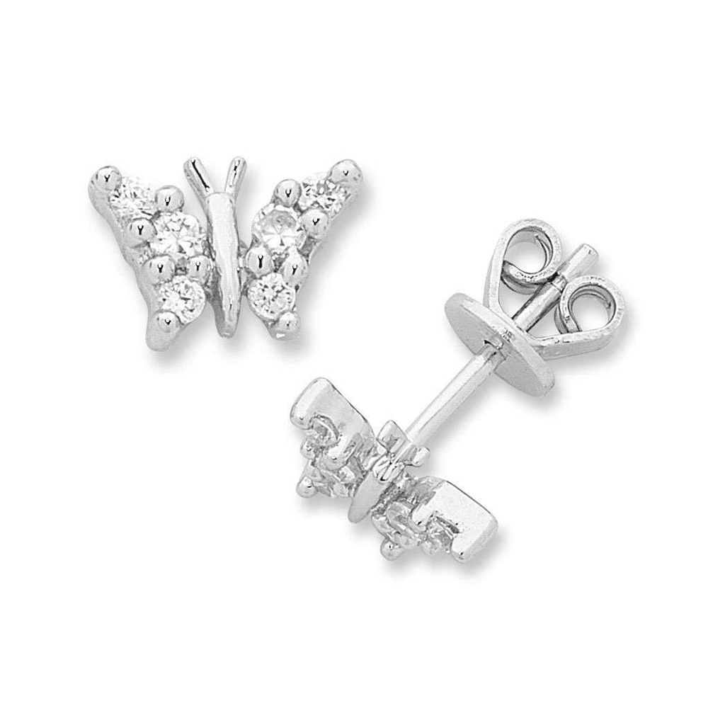 Children's Sterling Silver Butterfly Earrings Earrings Bevilles 