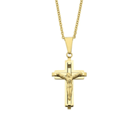 50cm Cross Necklace Yellow Stainless Steel Pendants Bevilles 