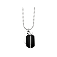 55cm Stainless Steel Men's Dogtags Necklace Pendants Bevilles 