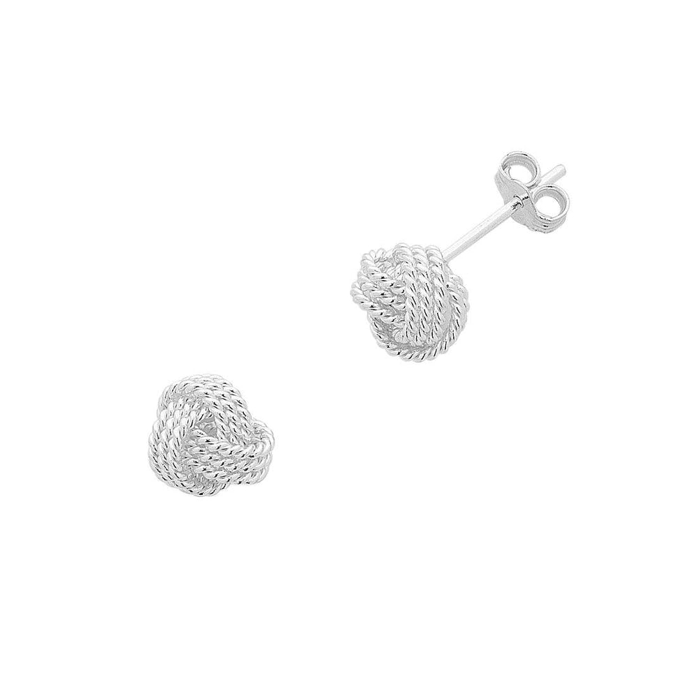 Sterling Silver Knotted Stud Earrings Earrings Bevilles 