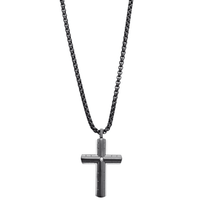 60cm Men's Black Stainless Steel Cross Necklace Pendants Bevilles 