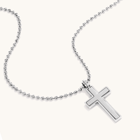 55cm Men's Cross Necklace in Stainless Steel Pendants Bevilles 