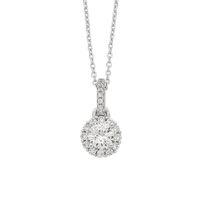 Sterling Silver Cubic Zirconia Necklace and Earrings Set Bevilles 